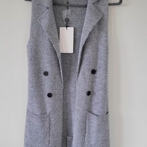 Gray Women's Vest with Pockets